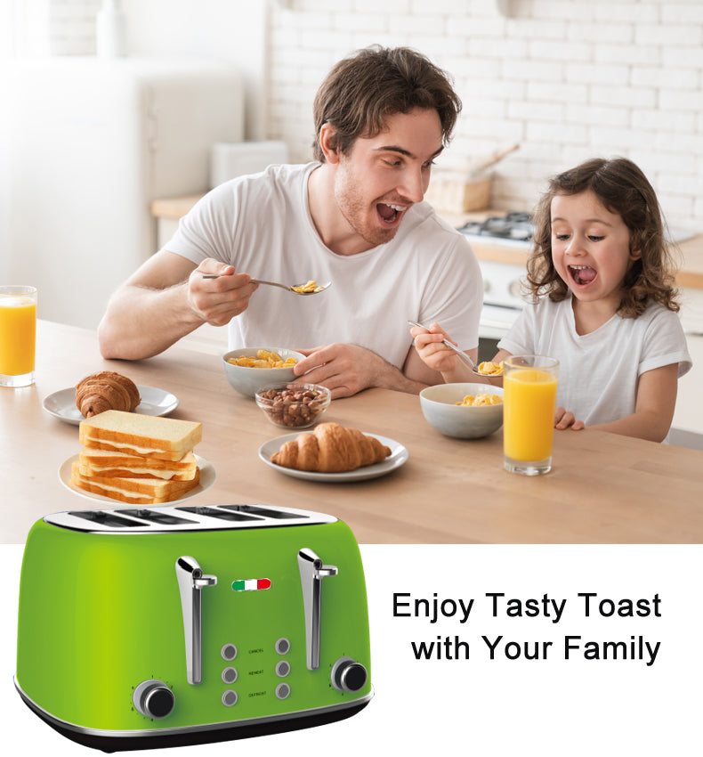 Vintage Electric 4 Slice Toaster LIME GREEN Stainless Steel 1650W REPOGUYS