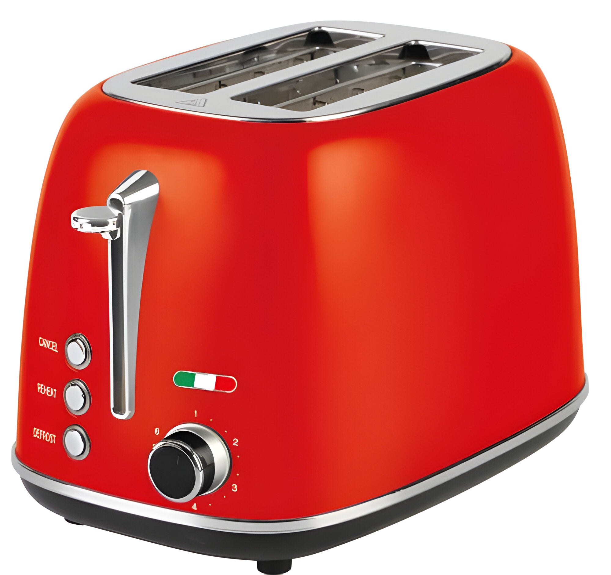 Vintage-Style Electric 2-Slice Toaster – Stainless Steel & Retro Design – Red