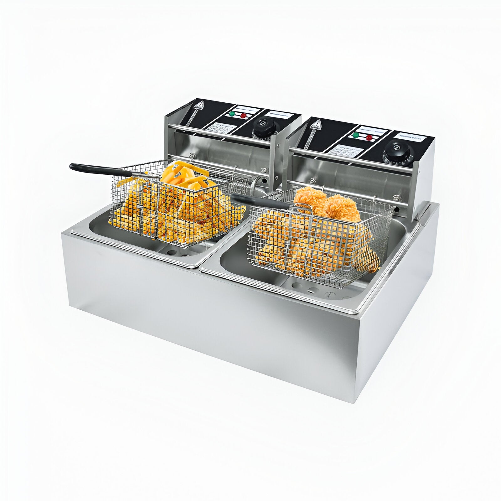 20L Electric Deep Fryer Commercial Bench Top Double Stainless Steel