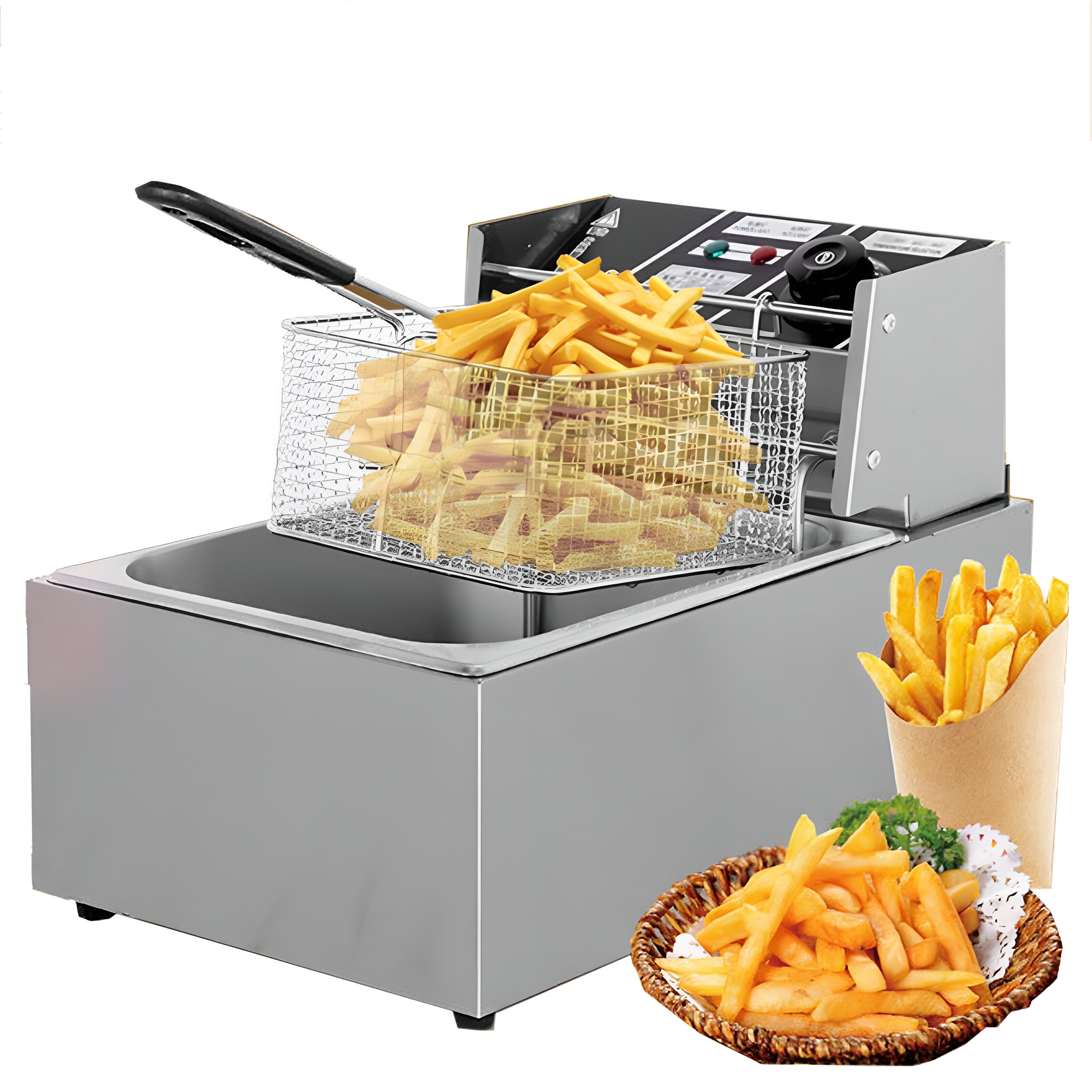 10L Bench Top Commercial Electric Deep Fryer Single Stainless Steel AU 2500W