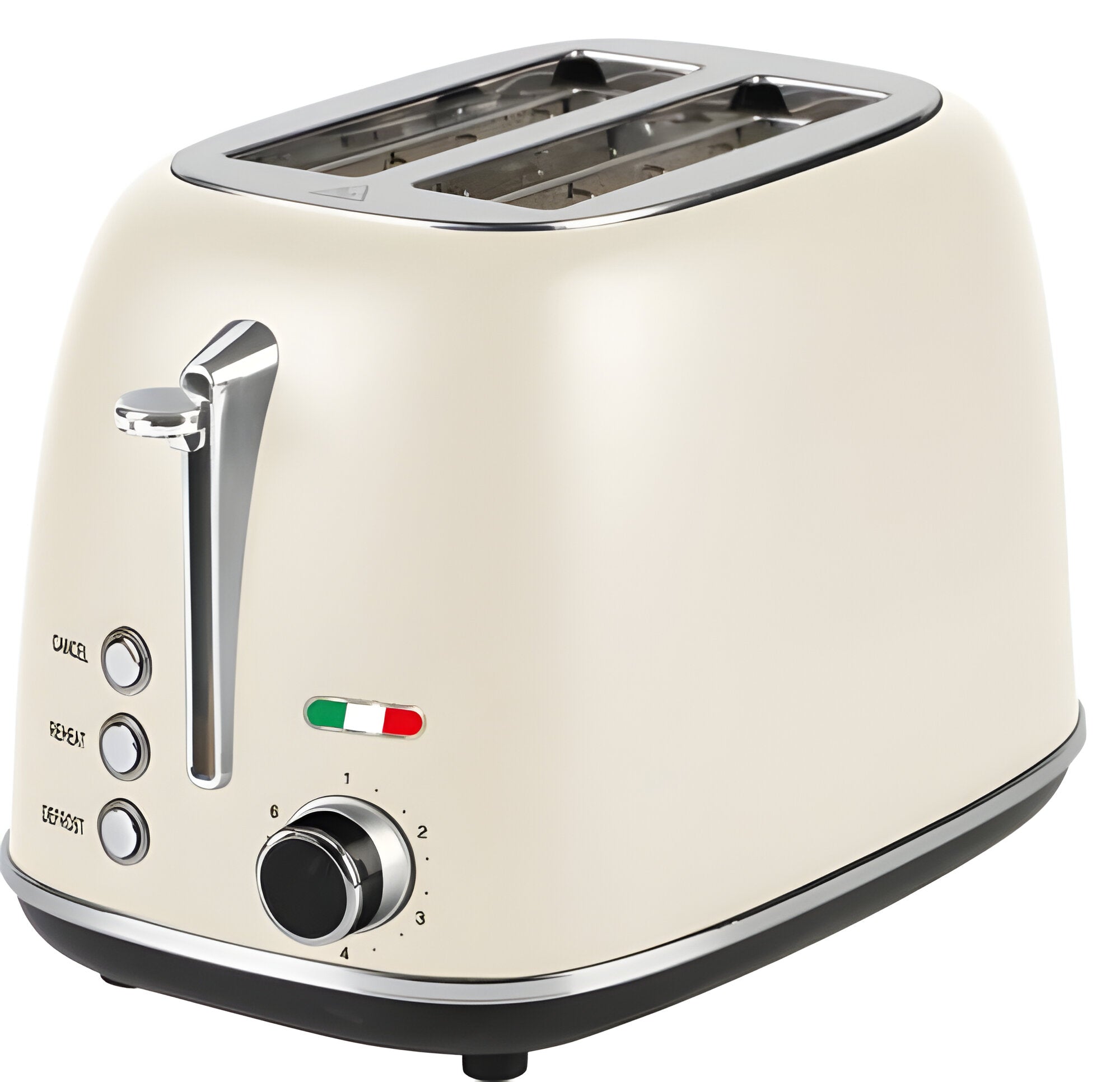 Vintage-Style Electric 2-Slice Toaster – Stainless Steel & Retro Design – Cream