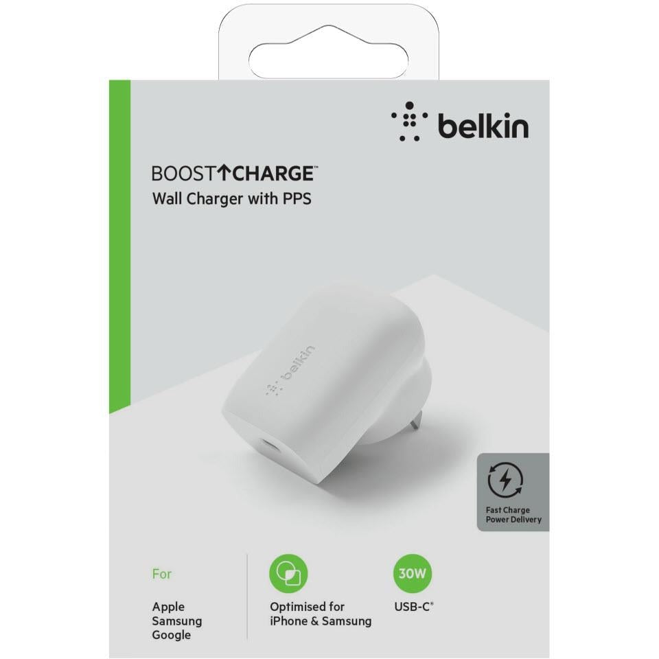 Belkin BoostUp Charge 30W USB-C Wall Charger (White)