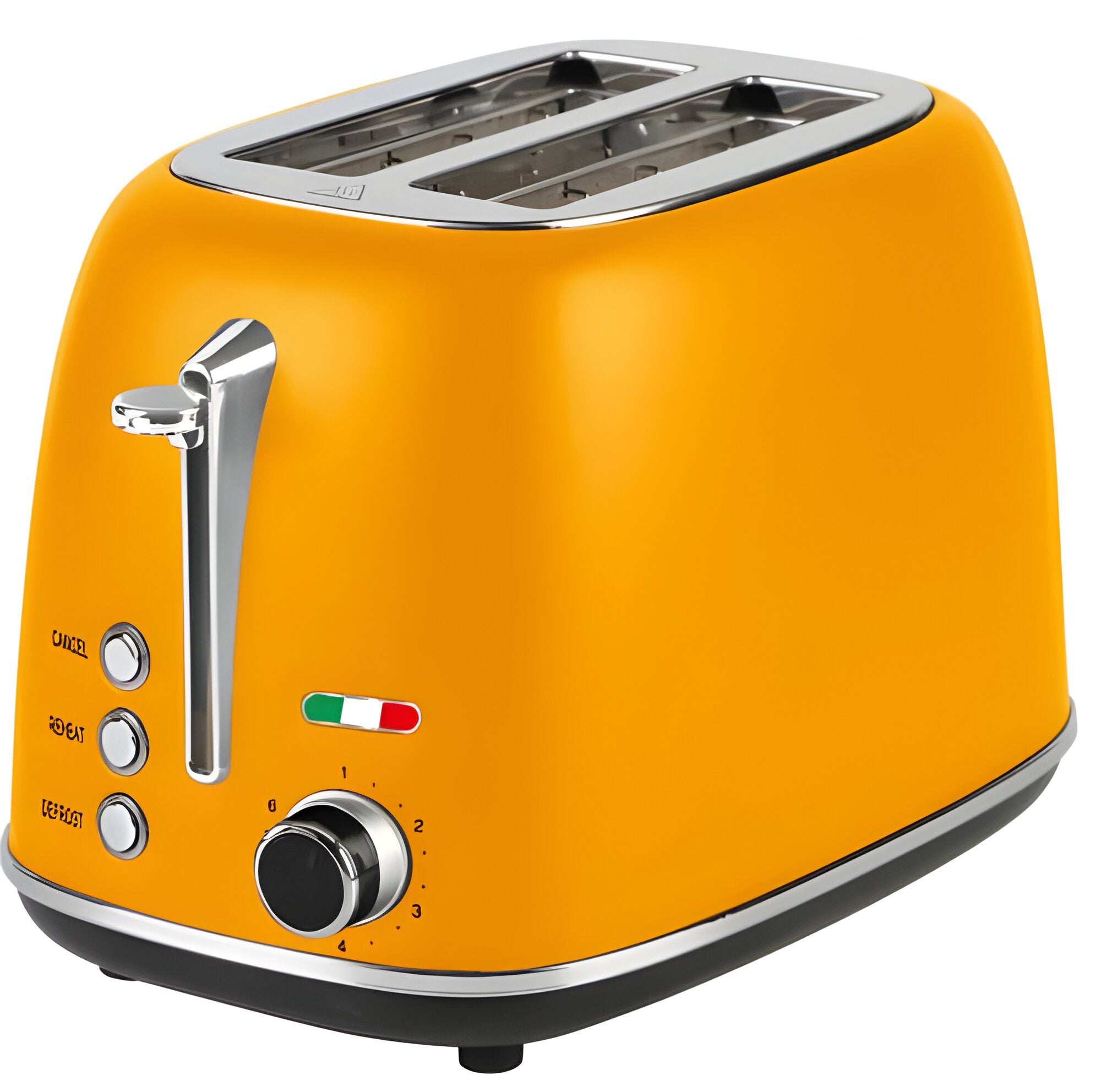 Vintage-Style Electric 2-Slice Toaster – Stainless Steel & Retro Design – Mango Orange