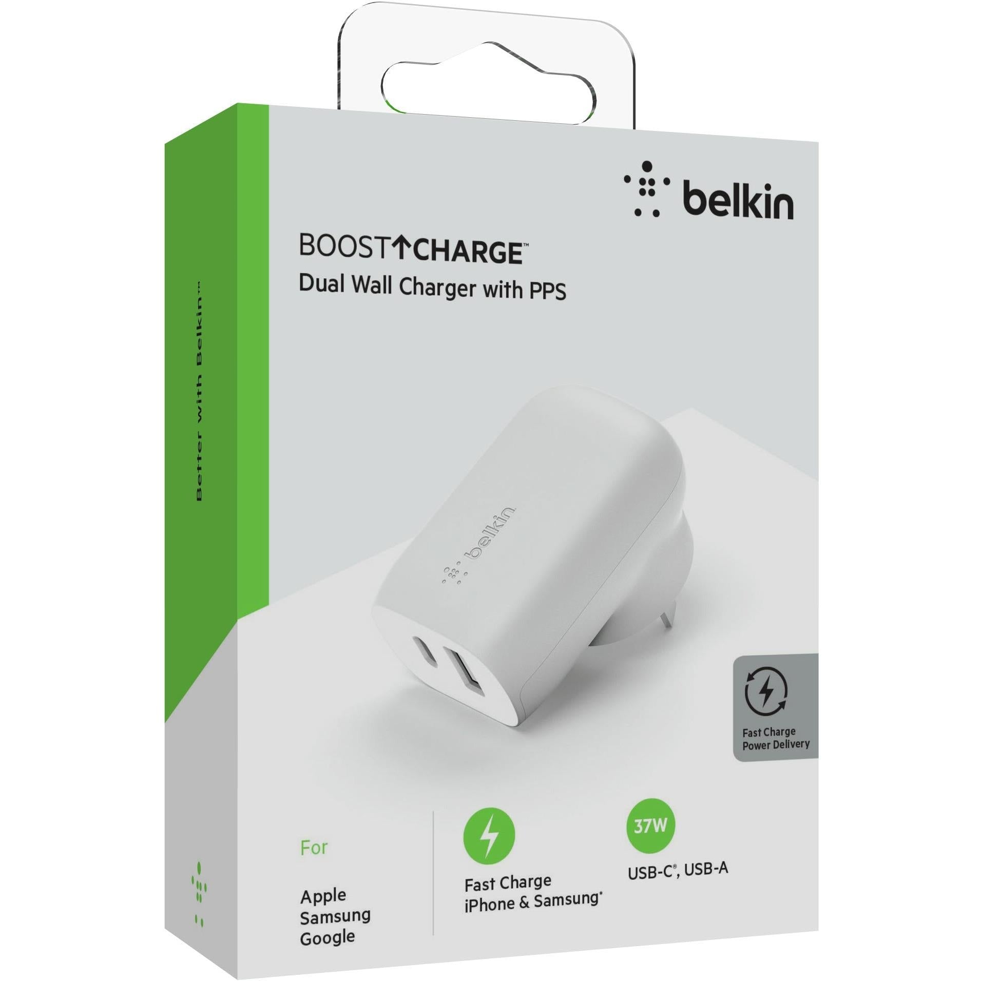 Belkin BoostUp Charge 37W Dual Port USB-C/A Universal Wall Charger