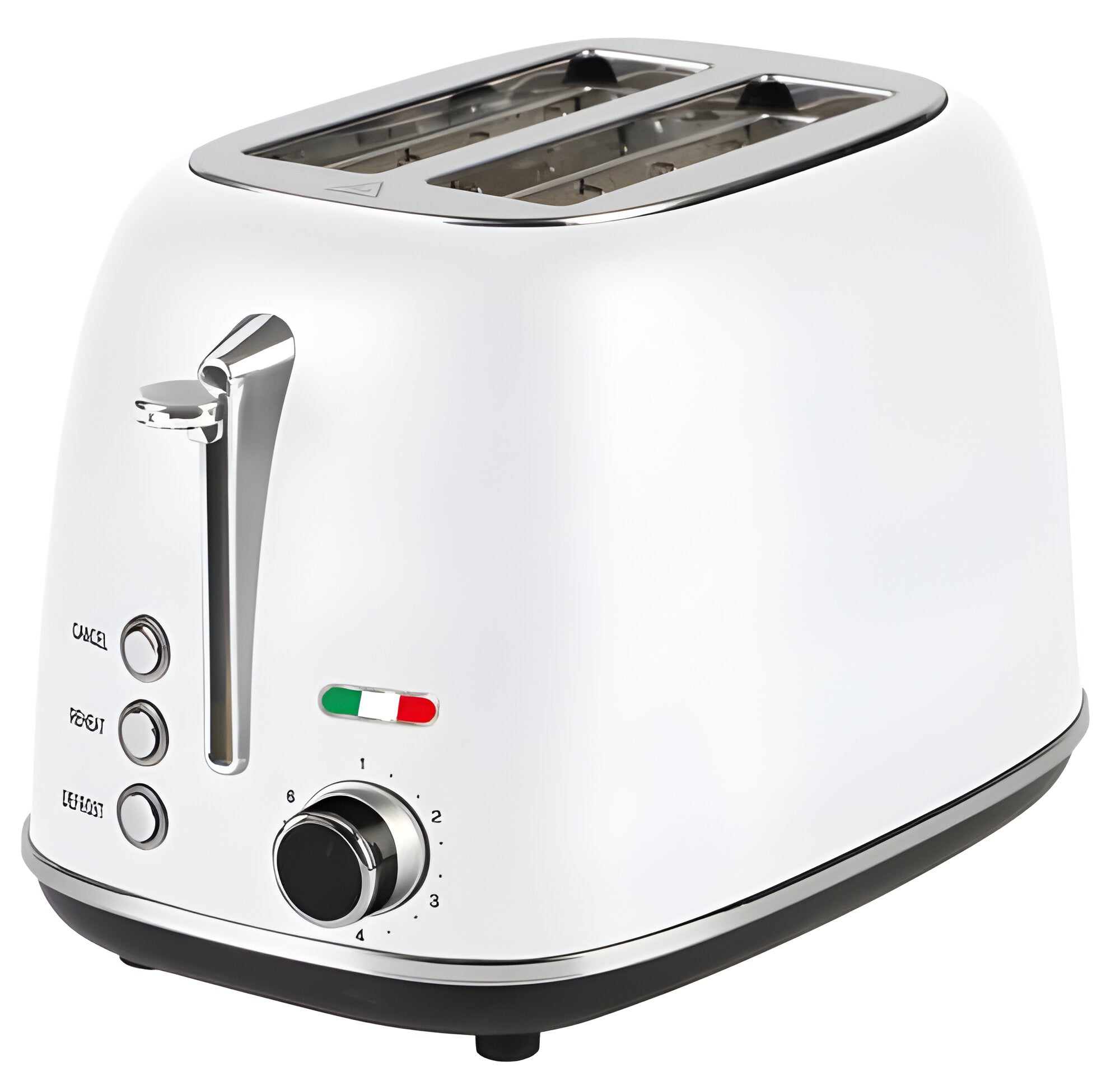 Vintage-Style Electric 2-Slice Toaster – Stainless Steel & Retro Design – White