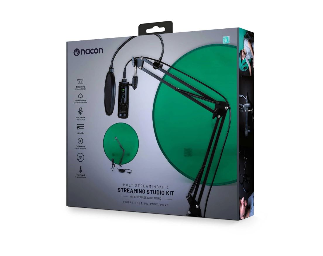 Nacon Stream Microphone Kit & Green Screen