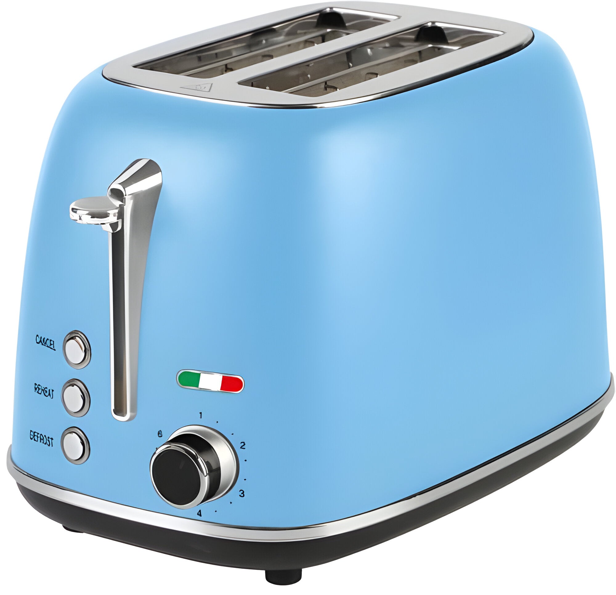 Vintage-Style Electric 2-Slice Toaster – Stainless Steel & Retro Design – Sky Blue