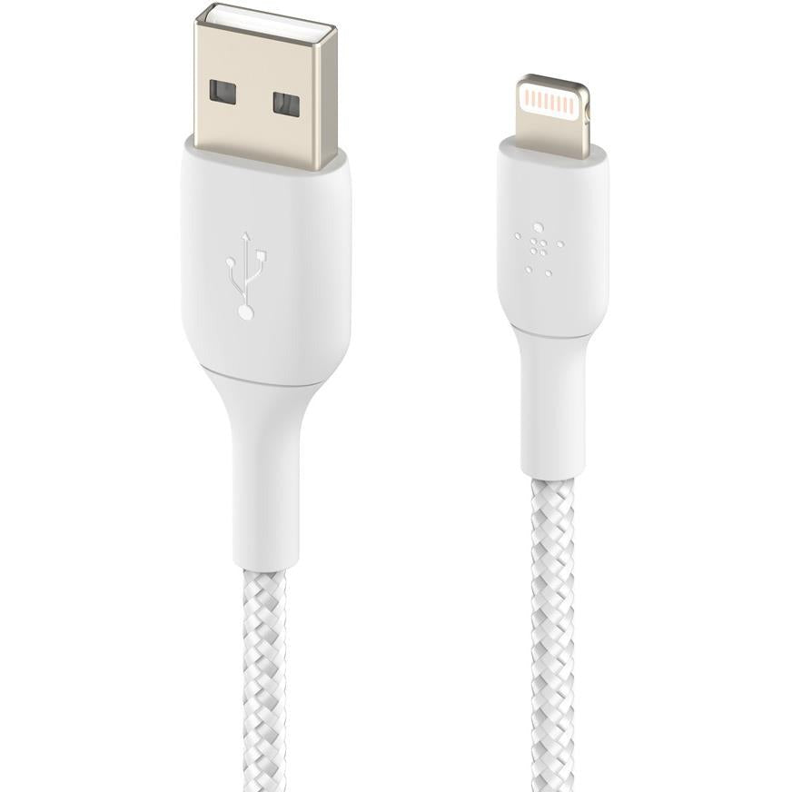 Belkin BoostUp Charge Lightning to USB-A 1m Braided Cable (White)