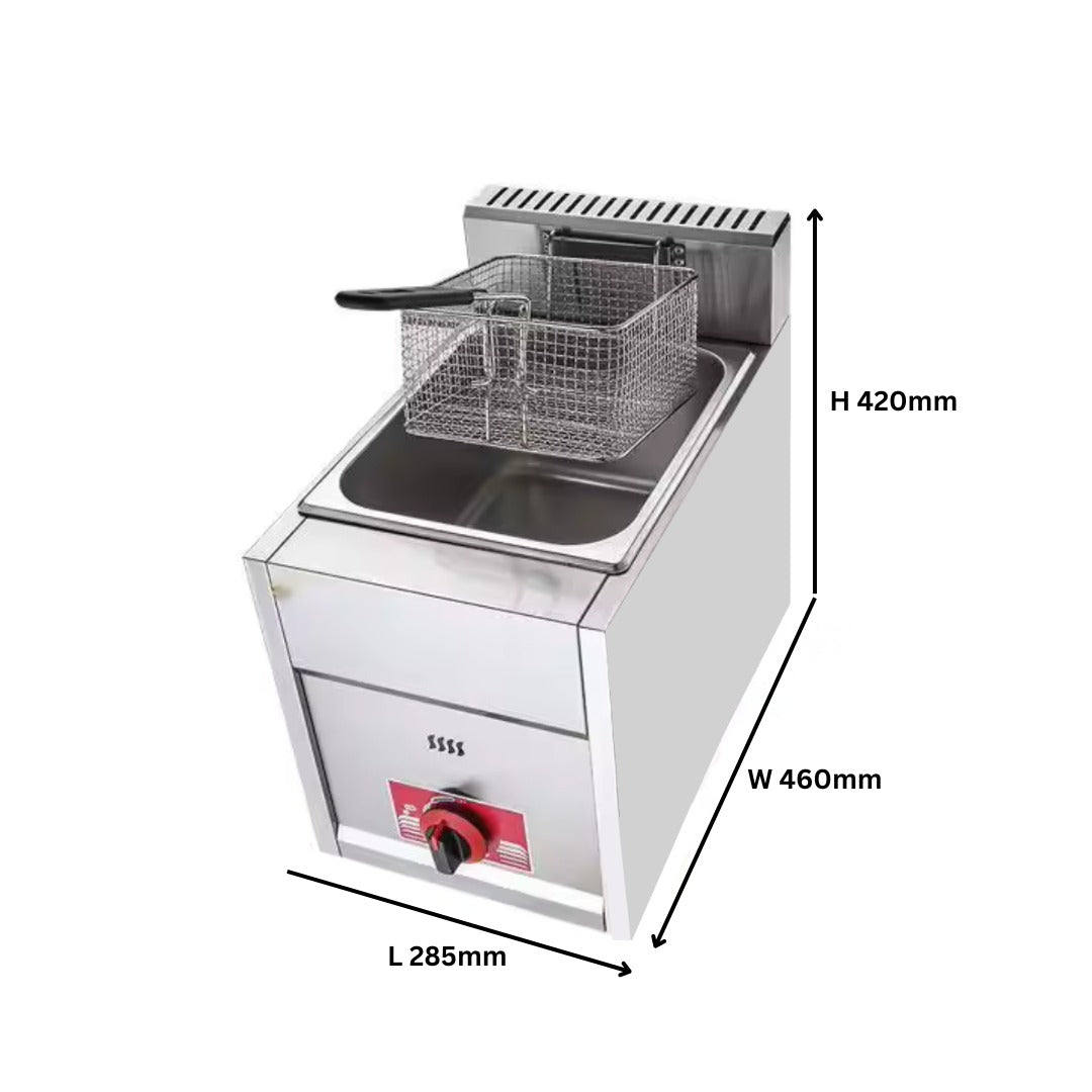 Commercial Deep Fryer GAS LPG Stainless Steel 10L AU