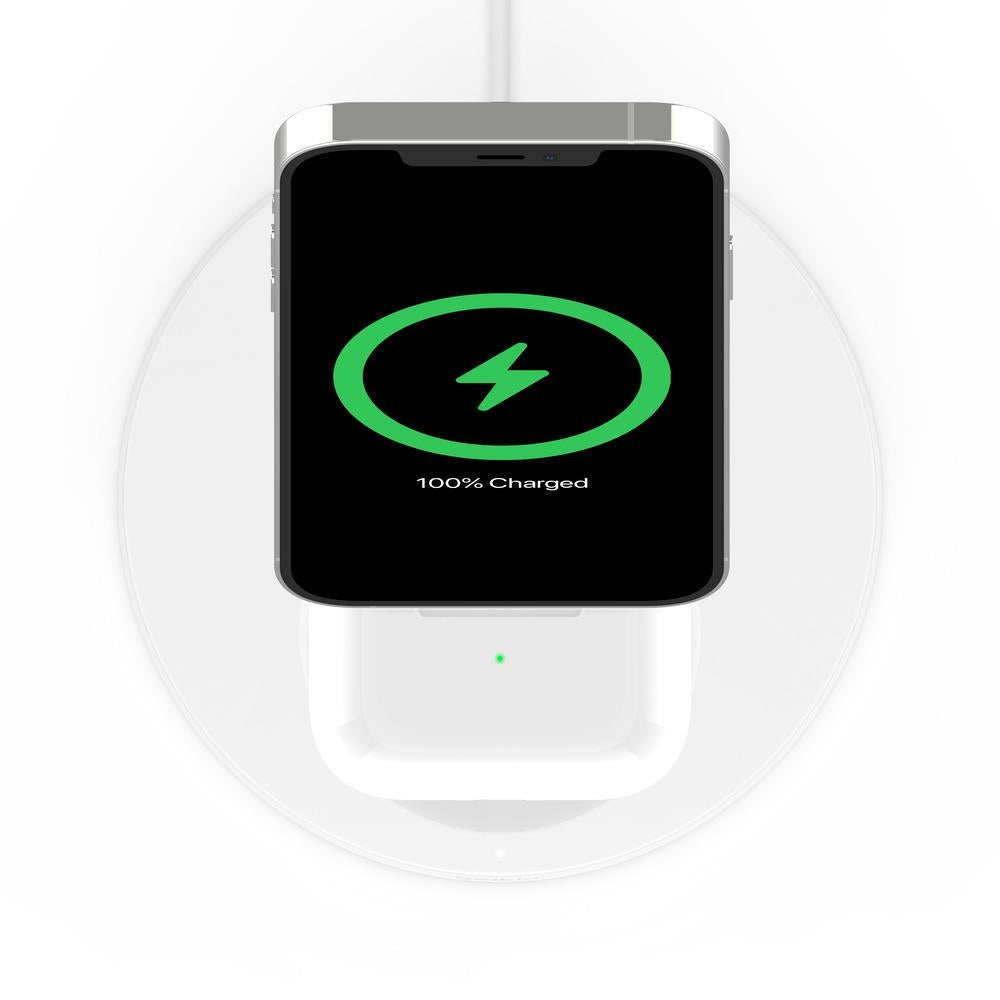 Belkin BoostUp Charge Pro MagSafe 2-in-1 Wireless Charger for Apple (White)