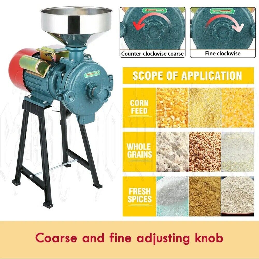 3000W Wet Dry Electric Mill Grinder Machine Corn Grain Rice Wheat Cereal Spices