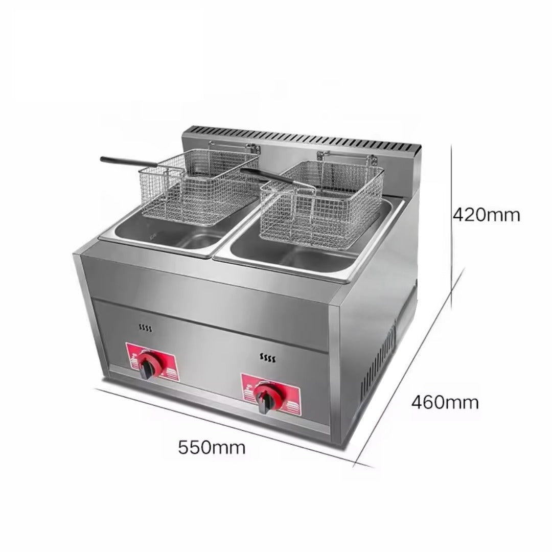 Commercial Deep Fryer GAS LPG Stainless Steel 20L AU