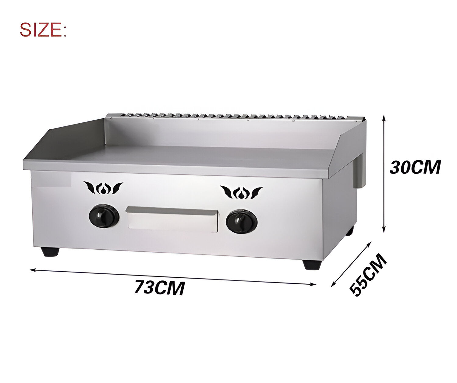 Commercial 730mm LPG Gas Griddle BBQ Plate – Heavy-Duty 73cm Outdoor Flat Top Grill for Catering & Events