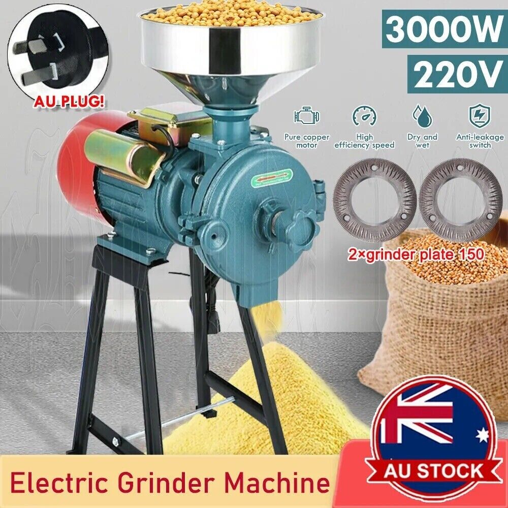 Commercial 3000W Wet Dry Electric Mill Grinder Machine Corn Grain Rice Wheat Cereal Spices