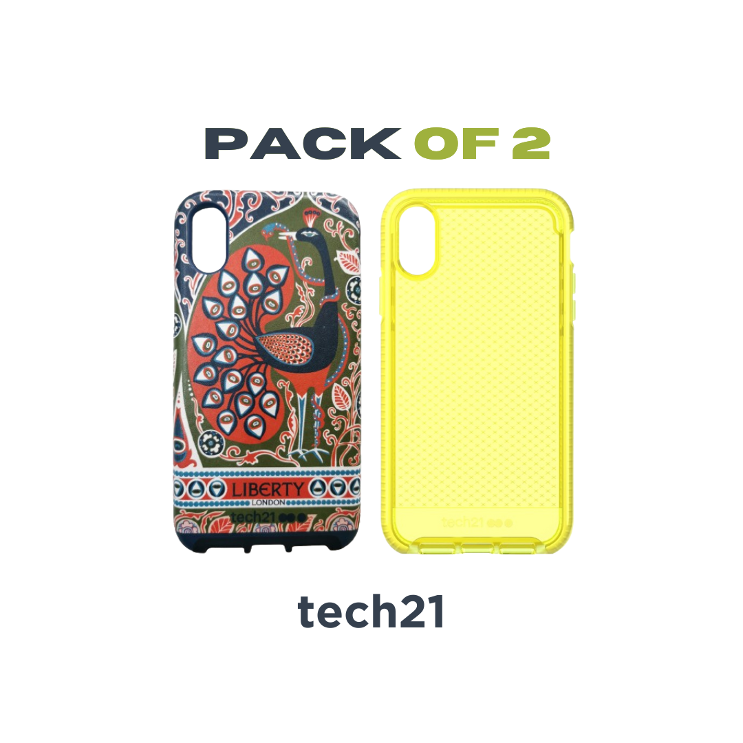 PACK OF 2 - Tech21 EvoCheck & EvoLuxe Liberty Francis Case for Apple iPhone X/Xs