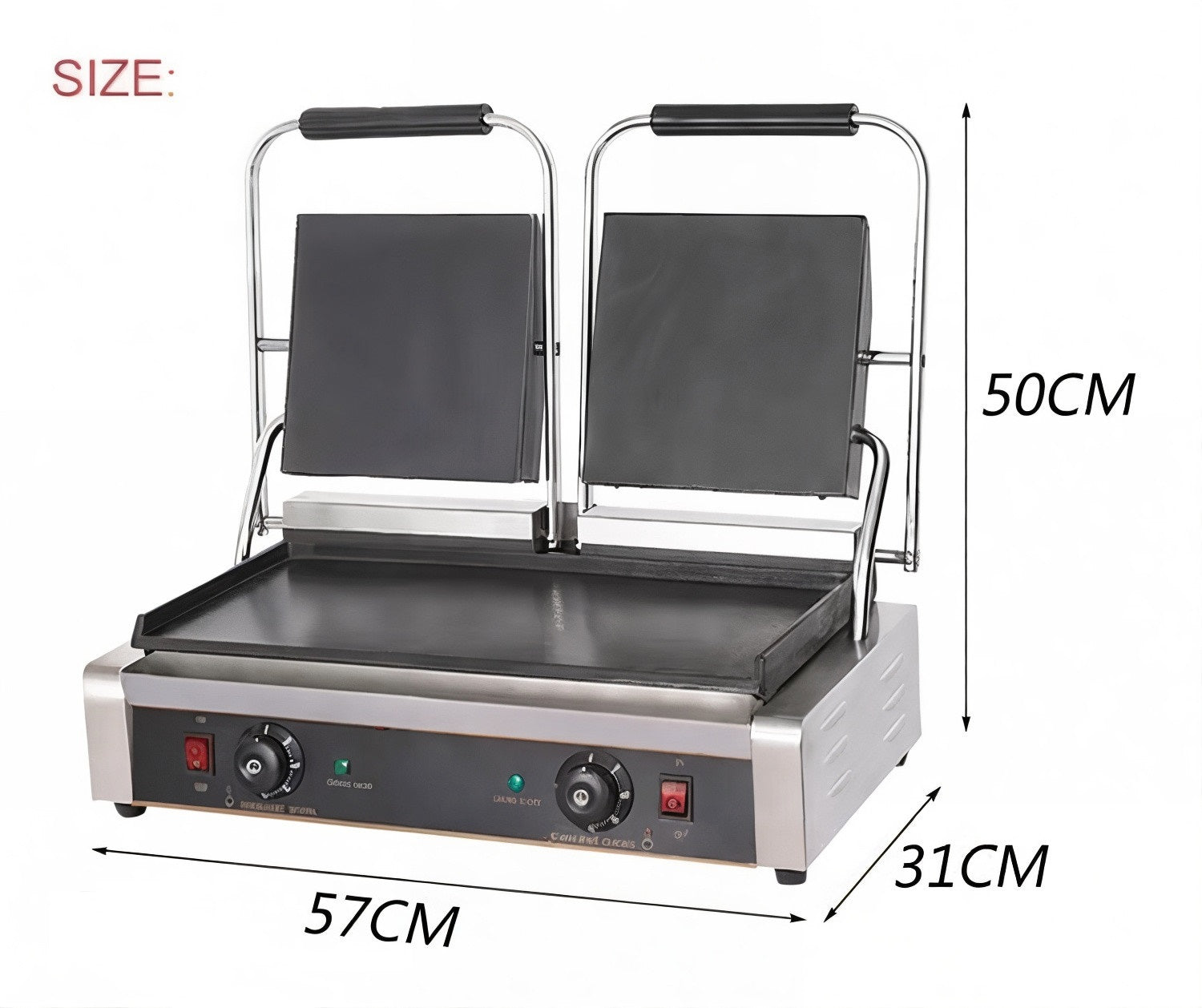 Commercial Double Electric Griddle Multigrill Toaster: Waffle Maker, Sandwich Press, and BBQ