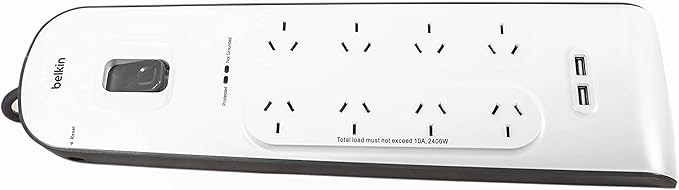 Belkin SurgePlus 8 Outlet 2 USB Surge Protector Powerboard- (EX DISPLAY) like NEW