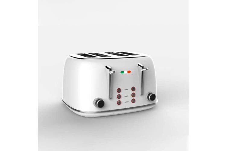 Vintage Electric 4 Slice Toaster White Stainless Steel 1650W