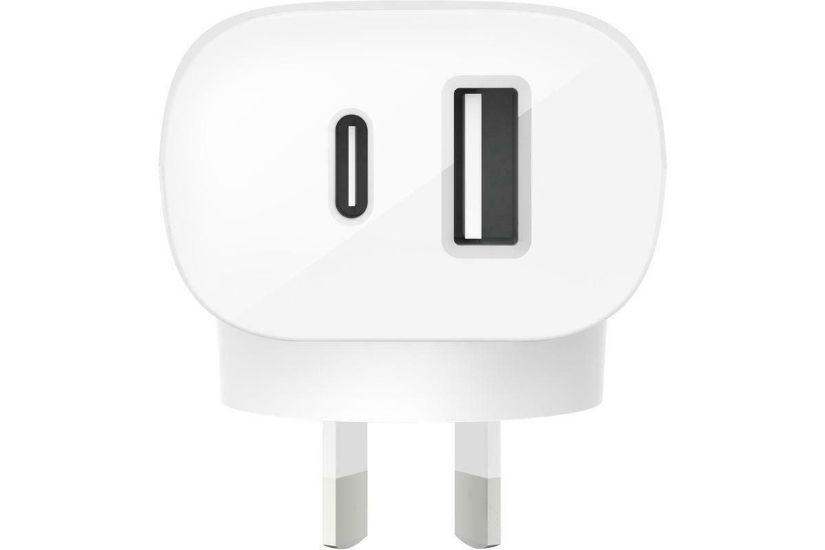 Genuine Belkin BoostUp 20W USB-C + 12W USB-A Dual Port Wall Charger WCB004AUWH