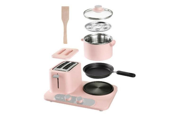 Vintage Electric 2 Slice Toaster Hot Plate Frying Pan Camping Breakfast Cooking - Pink