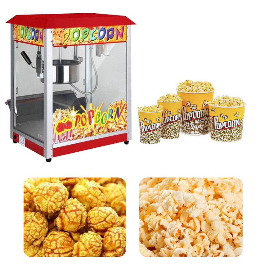 Commercial Electric Popcorn Machine Popcorn Maker Movie Popcorn 1300W Roof Top