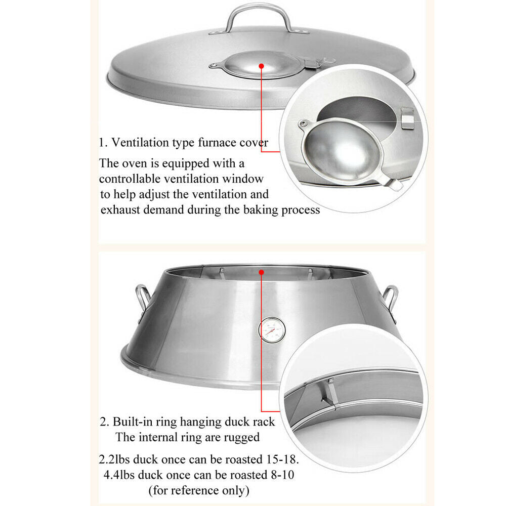 Charcoal BBQ Smoker Oven Tandoori Barbeque Roast Stainless Steel Commercial